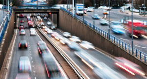 Peter Wachowski Car Accident Lawsuits image. Photo of a busy highway at rush hour.